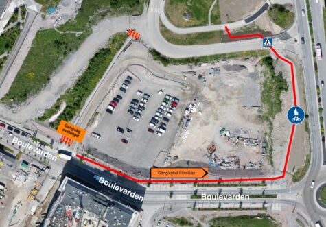 Gång- och cykelväg leds om i Täby Park